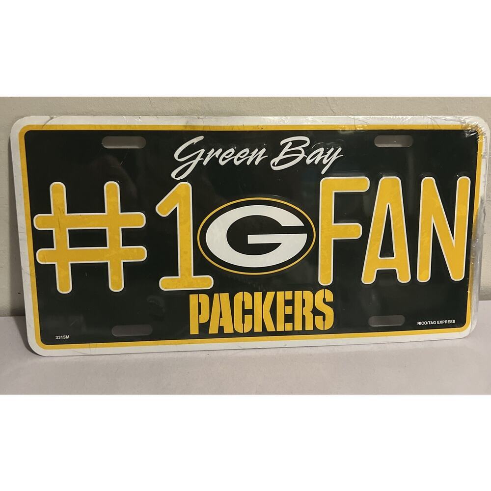 GREEN BAY PACKERS NFL 6"x12" METAL LICENSE PLATE CAR TAG NEW #1 FAN NWT